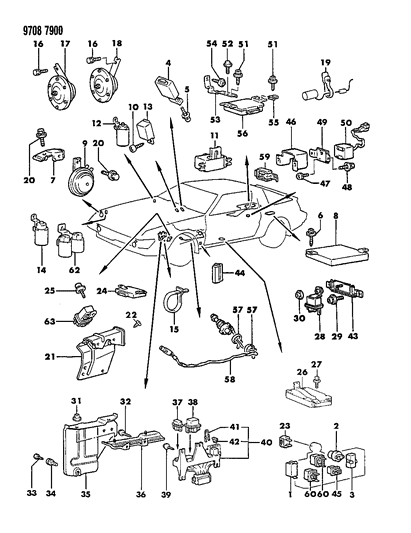 1989 Chrysler Conquest Bolt Diagram for MB133272