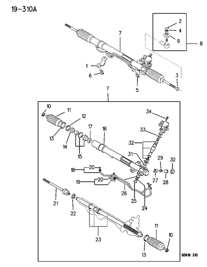 1996 Dodge Avenger Gear - Power Steering Diagram