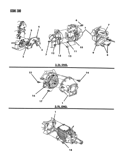 1988 Dodge Dakota Housing & Pan, Clutch Diagram