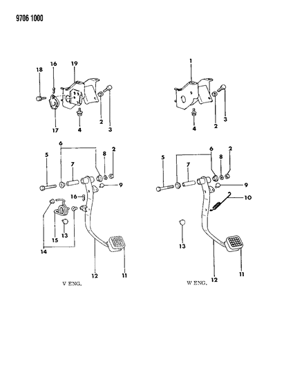 1989 Dodge Raider Clutch Pedal Diagram