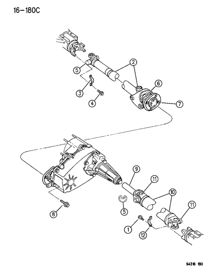 1995 Dodge Ram 2500 Propeller Shaft Diagram