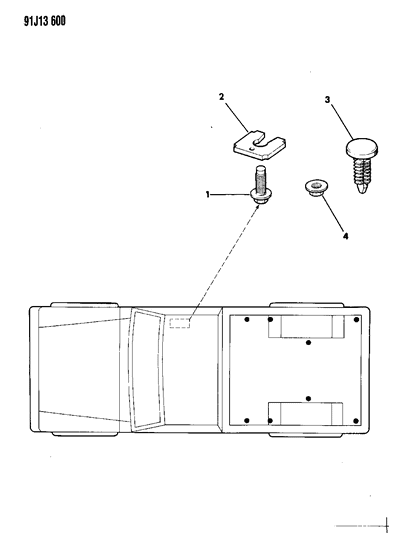 1991 Jeep Comanche Mounting Hardware Pickup Box Diagram