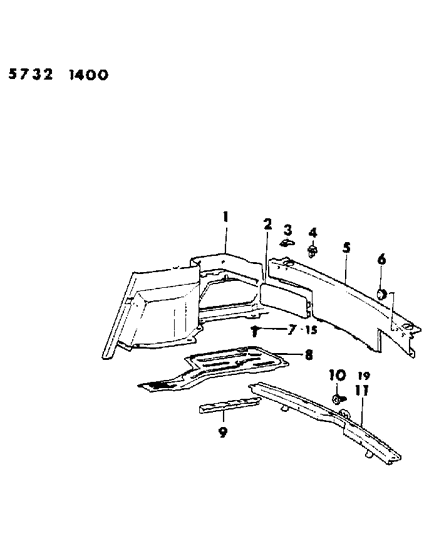 1986 Chrysler Conquest Trunk Trim Diagram