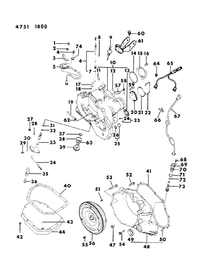 1984 Dodge Colt Case & Miscellaneous Parts Diagram