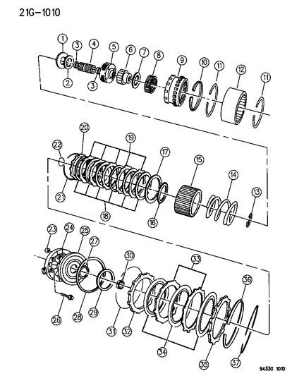 1996 Dodge Dakota Clutch , Overdrive With Gear Train Diagram 1