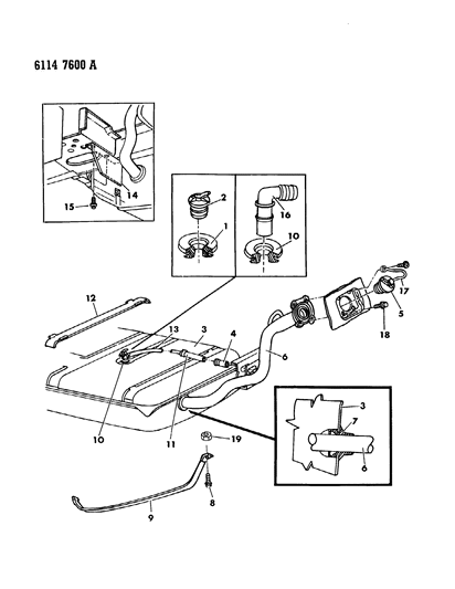 1986 Dodge Caravan Fuel Tank & Fuel Filler Diagram