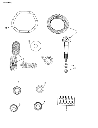 1984 Dodge W250 Gear & Pinion Kit - Front Axles Diagram 2