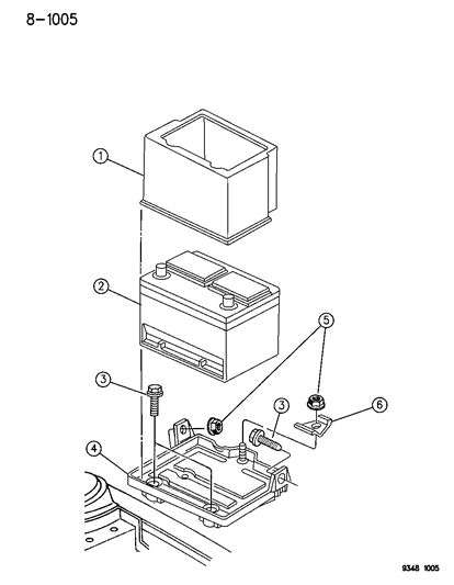 1996 Chrysler LHS Battery Tray Diagram