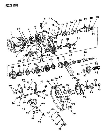 1991 Dodge Ramcharger Case, Transfer & Related Parts Diagram 2