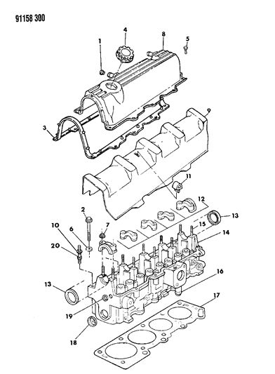 1991 Dodge Shadow Cylinder Head Diagram 1