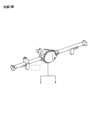 1992 Jeep Wrangler Axle Assembly, Rear Diagram