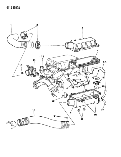 1989 Dodge Grand Caravan Air Cleaner Diagram 2