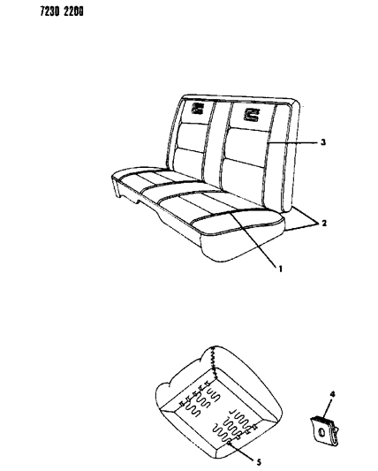 1987 Dodge Omni Rear Seat Diagram 2