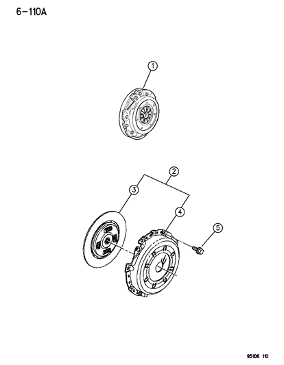 1995 Dodge Stratus Clutch & Disc Diagram