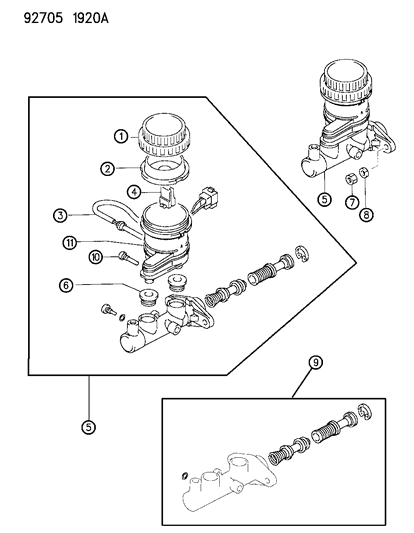 1993 Dodge Colt Master Cylinder Diagram 1