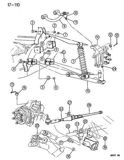 1995 Dodge Viper Suspension - Rear Diagram