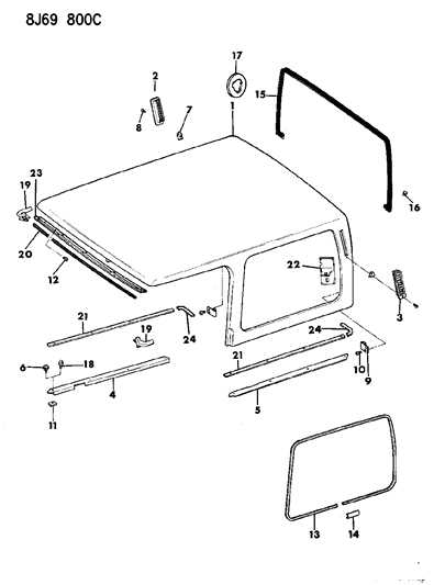 1987 Jeep Wrangler Top Enclosure Diagram