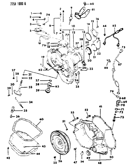1988 Dodge Colt Plug-Automatic Transmission Case Diagram for MF665531