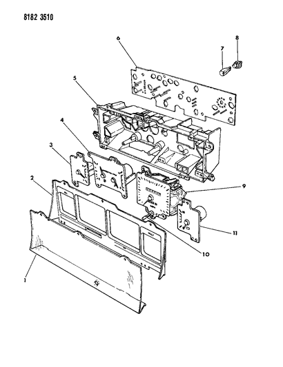 1988 Dodge Dynasty Instrument Panel Cluster Diagram