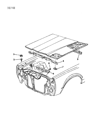 1985 Chrysler Fifth Avenue Bumpers Plugs Fender Hood Diagram