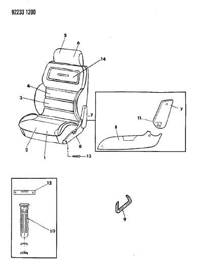 1992 Chrysler LeBaron GTC Front Seat Diagram 3
