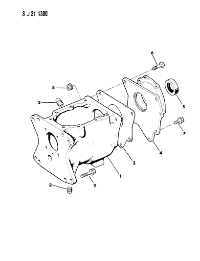 1988 Jeep J10 Transmission Case, Adapter And Miscellaneous Parts Diagram 2