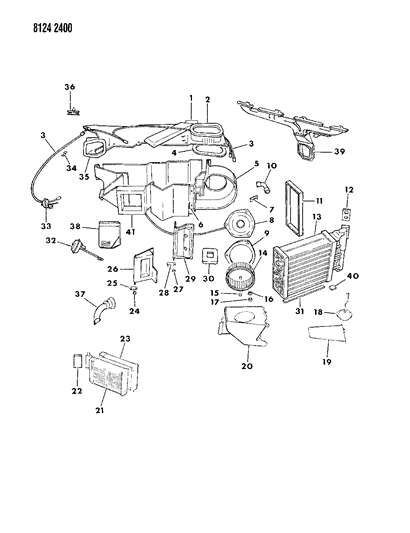 1988 Chrysler LeBaron GTS Air Conditioning & Heater Unit Diagram