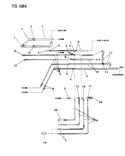 1987 Dodge Grand Caravan EGR Hose Harness Diagram 1