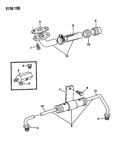 1991 Chrysler LeBaron Sedan Oil Lines Diagram 1