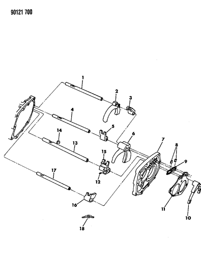 1990 Dodge Shadow Control, Shift Diagram