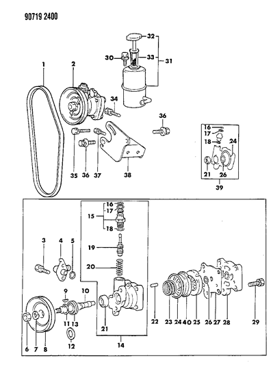 1990 Dodge Ram 50 Power Steering Pump Diagram