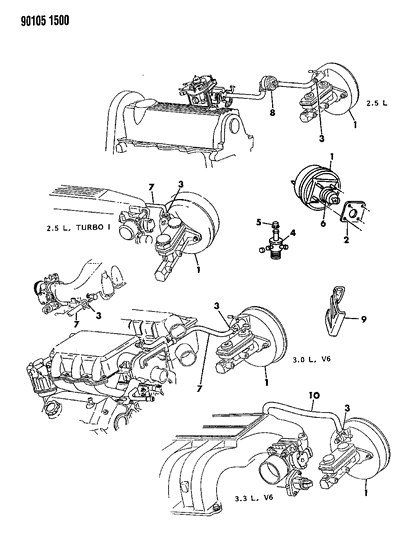 1990 Dodge Grand Caravan Booster, Power Brake Diagram