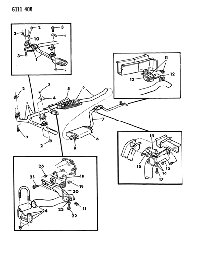 1986 Dodge Diplomat Exhaust System Diagram