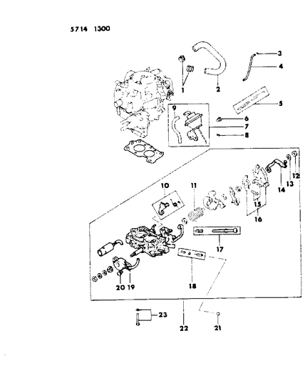 1986 Dodge Colt Carburetor Throttle Parts Diagram 1