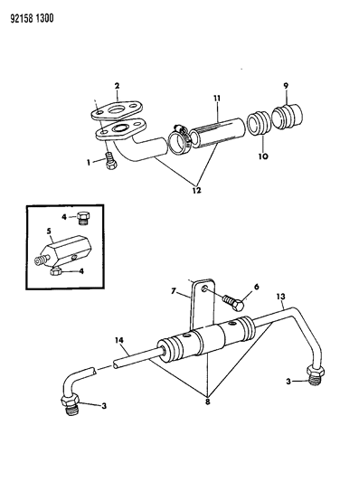 1992 Chrysler LeBaron Sedan Oil Lines Diagram 1