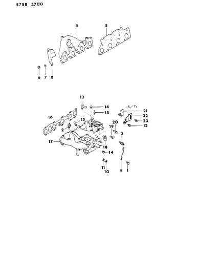 1986 Dodge Conquest Manifold - Intake & Exhaust Diagram 3