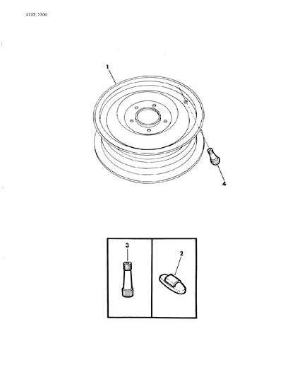 1984 Dodge Charger Weights, Stems & Extensions Diagram