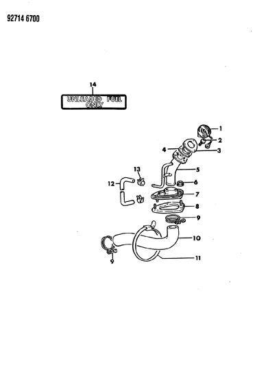 1993 Dodge Ram 50 Fuel Tank Filler Tube Diagram 2