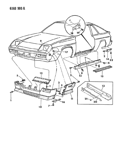 1986 Dodge Omni Ground Effects Package - Exterior View Diagram 1