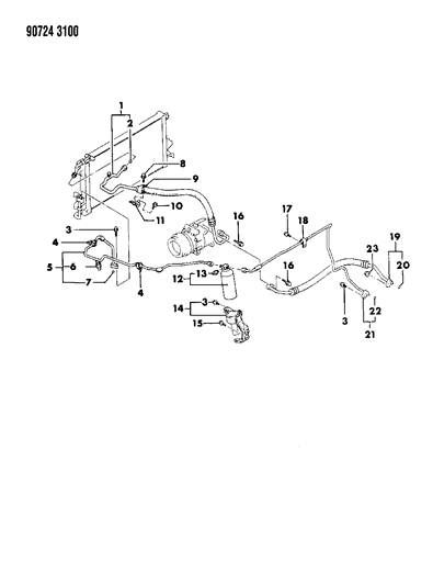 1990 Dodge Colt Plumbing - A/C Diagram