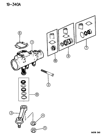 1995 Dodge Dakota Gear & Mounting, Power Steering Diagram