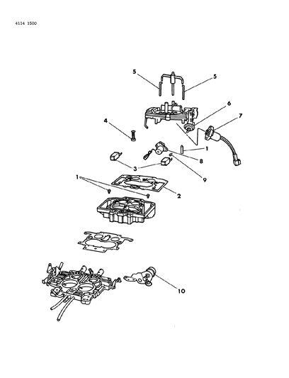 1984 Chrysler Laser Carburetor & Component Parts Diagram 2