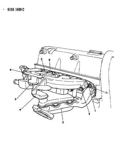 1986 Dodge 600 Manifold - Intake & Exhaust Diagram 3