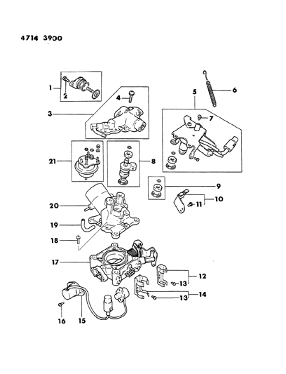 1984 Chrysler Conquest Injection Mixer Inner Parts Diagram