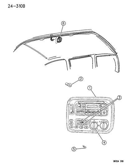 1996 Dodge Grand Caravan Knob A/C & Heater Control Diagram for 4882580