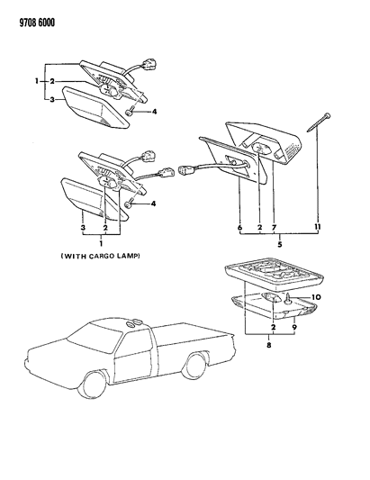 1989 Dodge Ram 50 Lamp - Dome Diagram