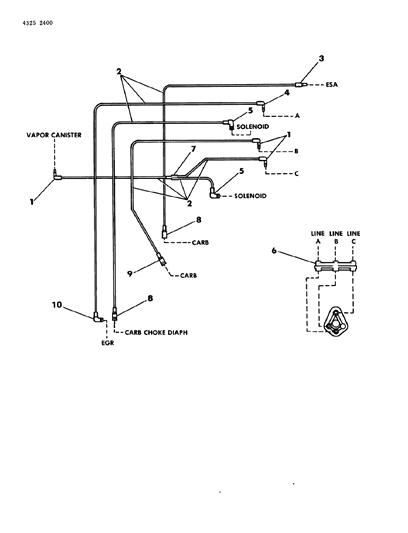 1985 Dodge D150 EGR Hose Harness Diagram 3