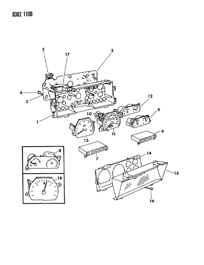 1989 Dodge Dakota Gauge, Volt/Fuel Diagram for 4375889