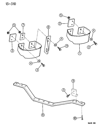 1994 Jeep Wrangler Bumper, Rear And Draw Bar Diagram