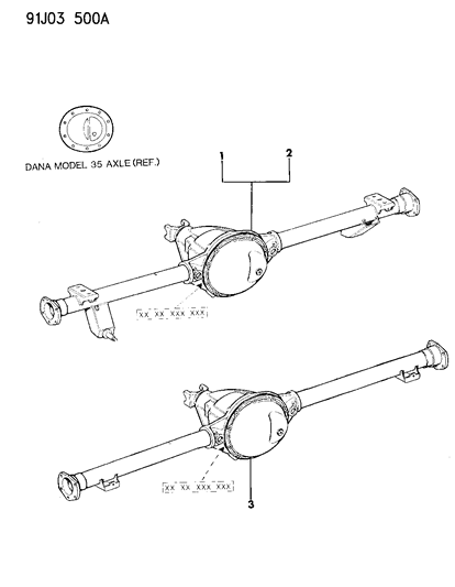 1993 Jeep Grand Wagoneer Axle Assembly, Rear Diagram
